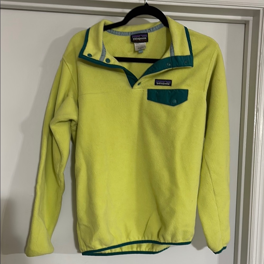 Patagonia Lime Green Fleece Pullover